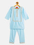 Vastramay SISHU Girls' Aqua Blue Viscose Kurta And Straight Pant Set